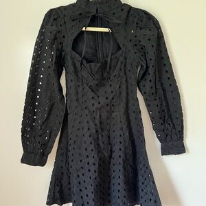 ASOS Black Eyelet Mini Dress